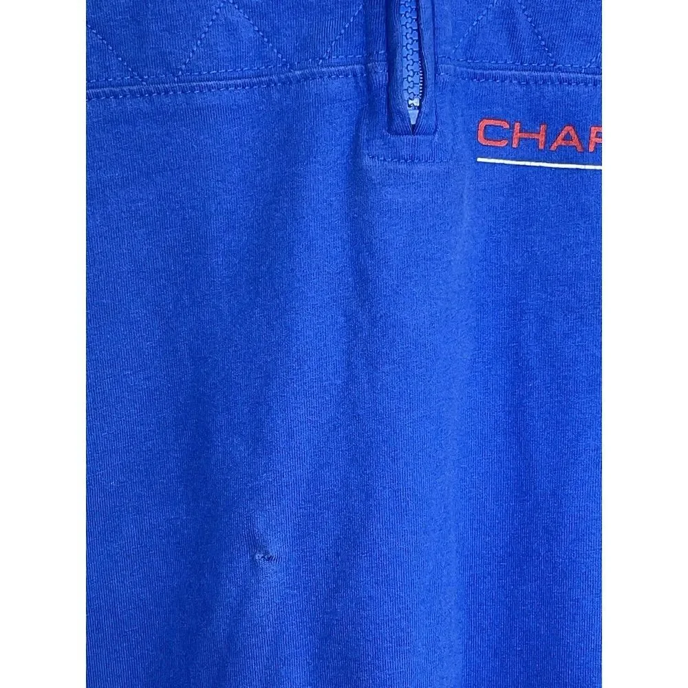 Vintage‎ Chaps Ralph Lauren Pullover Mens Size M Blue 1/4 Zip Y2k Spell Out